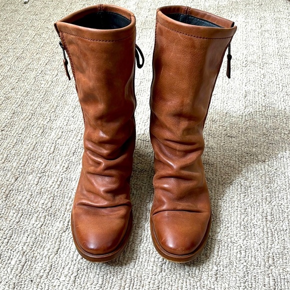 Georgina Goodman Billy Lace Up Mid Shaft Block Heel Cognac Brown Ankle Boots 6.5 - Picture 7 of 13